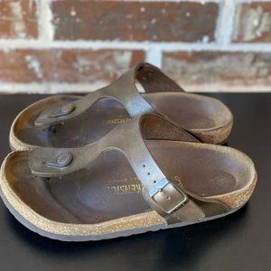 Birkenstock Brown Leather Gizeh Thong Sandal